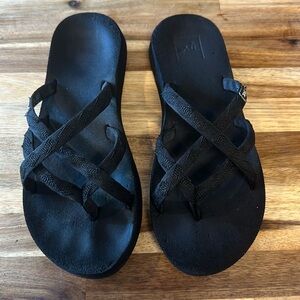 Black Teva sandals. Size 8